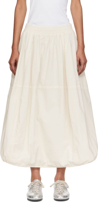 Kjol YMC YMC Parachute Midi Skirt Vit | Q3YMB, 0