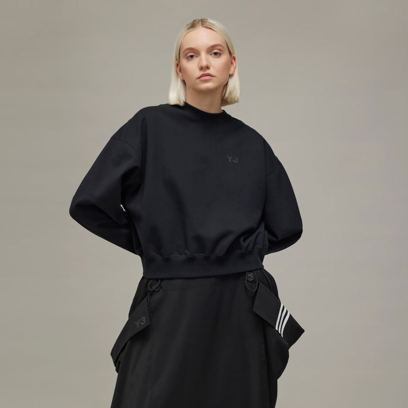 Sweatshirt Y-3 Y-3 Brushed Terry Boxy Crew Svart | JD9789