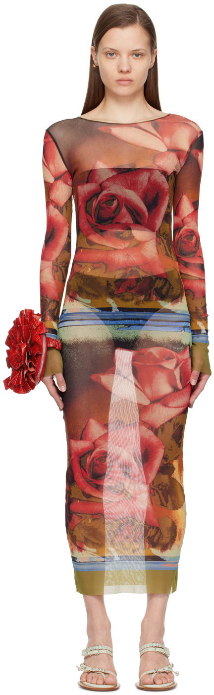 Klä Jean Paul Gaultier Jean Paul Gaultier Roses Print Maxi Dress Flerfärgad | 24/25-F-RO090-T547-403050