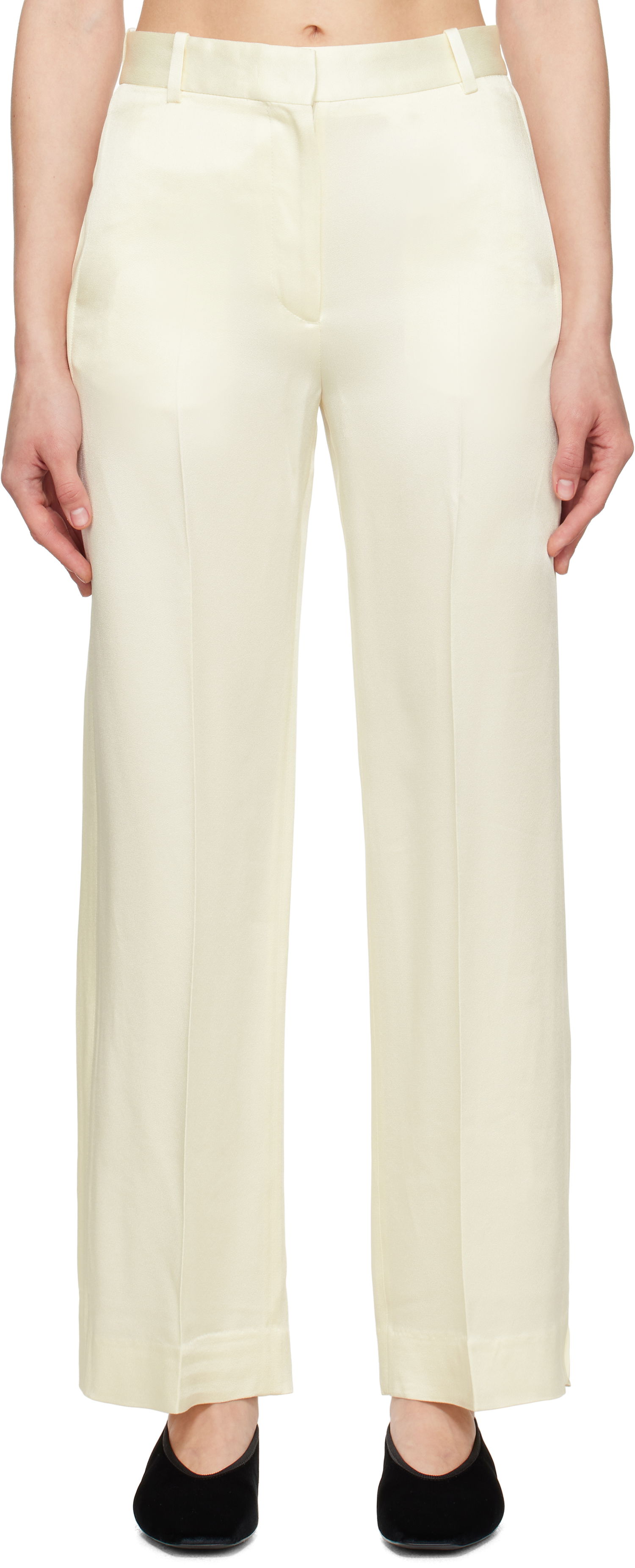 Byxor TOTEME TOTEME Cuff-Slit Trousers Gul | 251-WRB4483-FB0344, 0