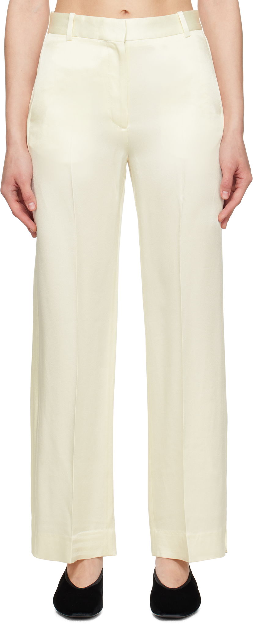 Byxor TOTEME TOTEME Cuff-Slit Trousers Gul | 251-WRB4483-FB0344