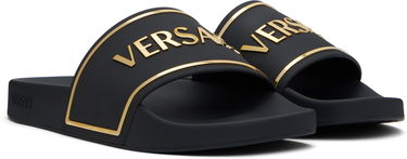 Sneakers och skor Versace Versace Logo Pool Slides Svart | 1018496_1A13176, 3