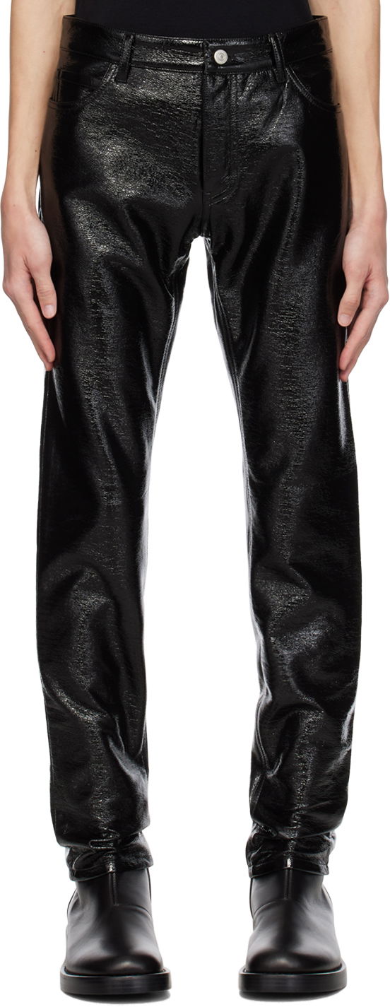 Byxor Courrèges Courrèges Crinkled Slim Trousers Svart | PERCPA022VY0014