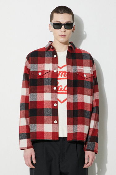 Skjorta Human Made Wool Check Relaxed Shirt Röd | HM26SH011, 2