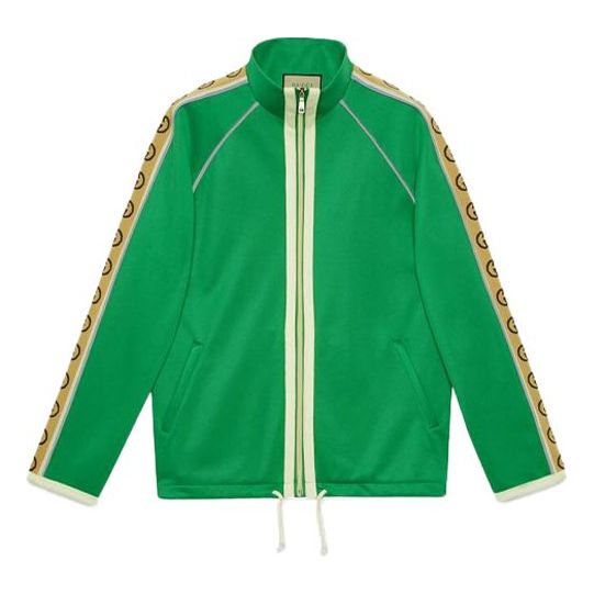 Vindjacka Gucci Zip Over Jacket With Logo Tapes Grön | 598861-XJBZ8-3072