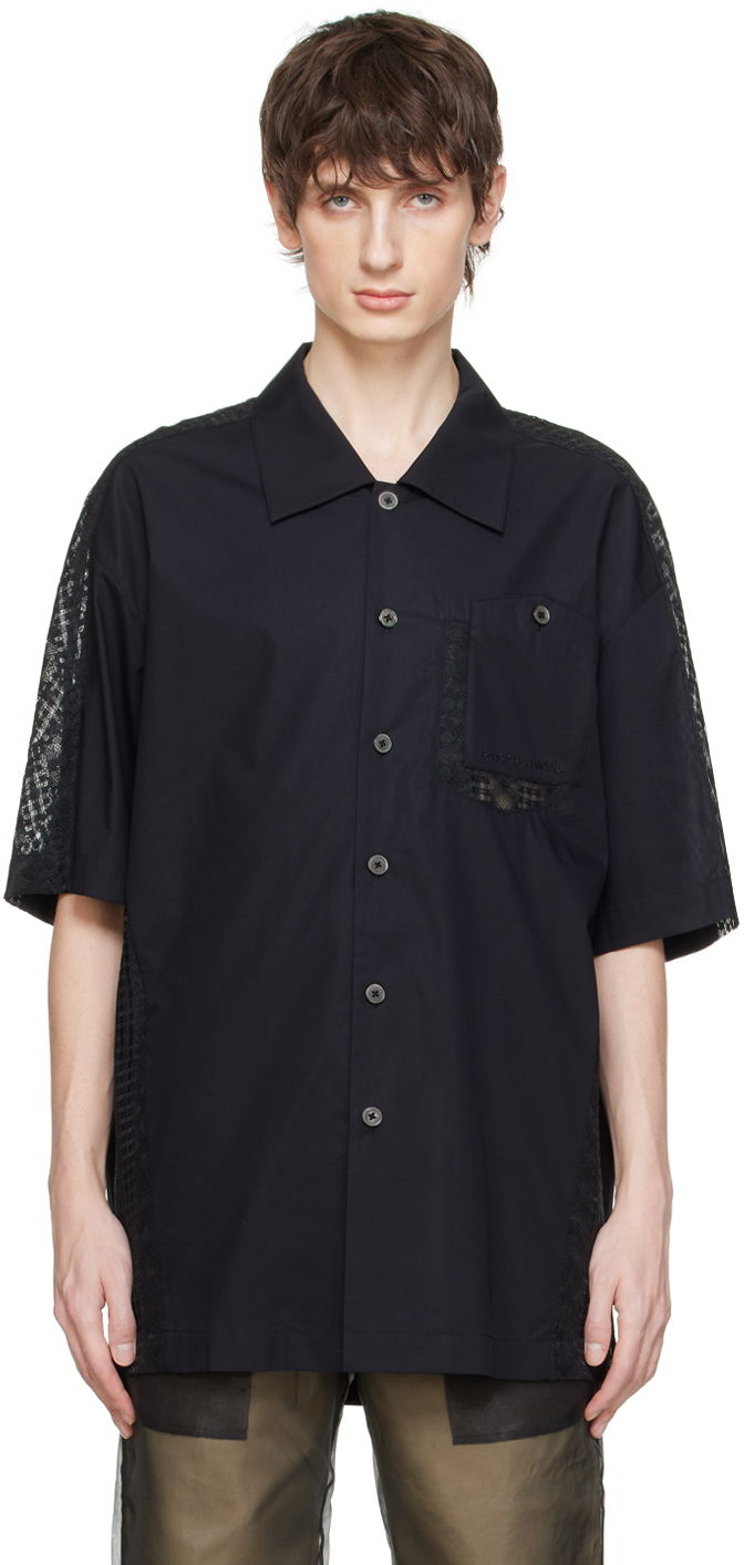 Skjorta Feng Chen Wang Feng Chen Wang Lace Overlay Shirt Svart | FUS17SR04