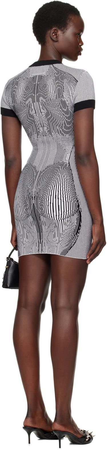 Klä Jean Paul Gaultier Jean Paul Gaultier Morphing Pinstripes Jacquard Minidress Svart | 25/33-F-RO374-M084-0100, 2