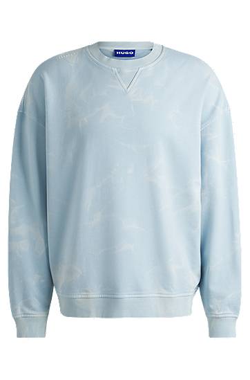 Sweater BOSS HUGO Tie-Dye Terry Sweatshirt Blå | 50534266