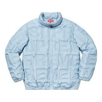 Pufferjacka Supreme Designer Logo-Print Puffy Jacket Blå | SUP-SS19-019