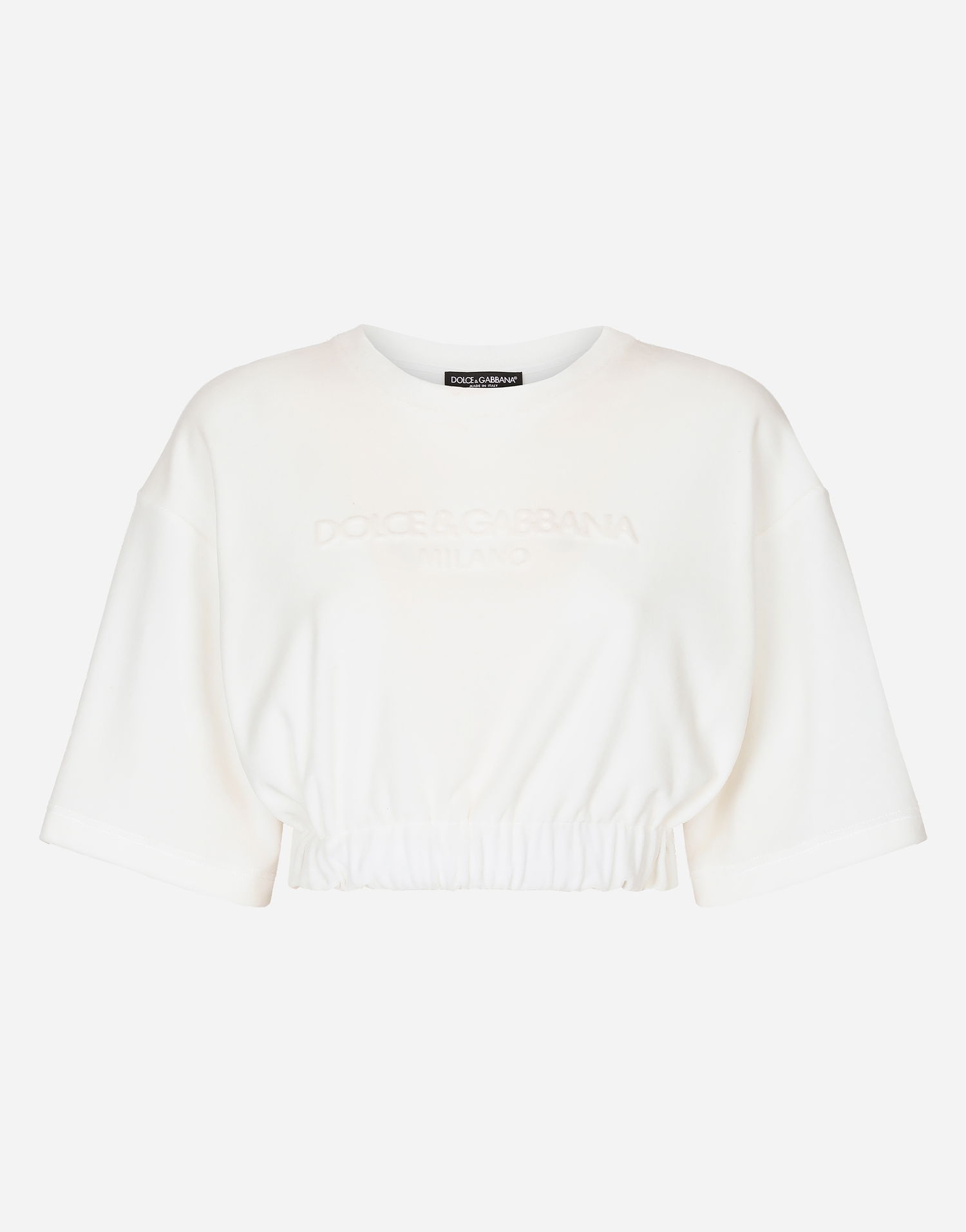 Crop top Dolce & Gabbana Chenille Top With Logo Vit | F8U45ZGDBZTS9995, 0