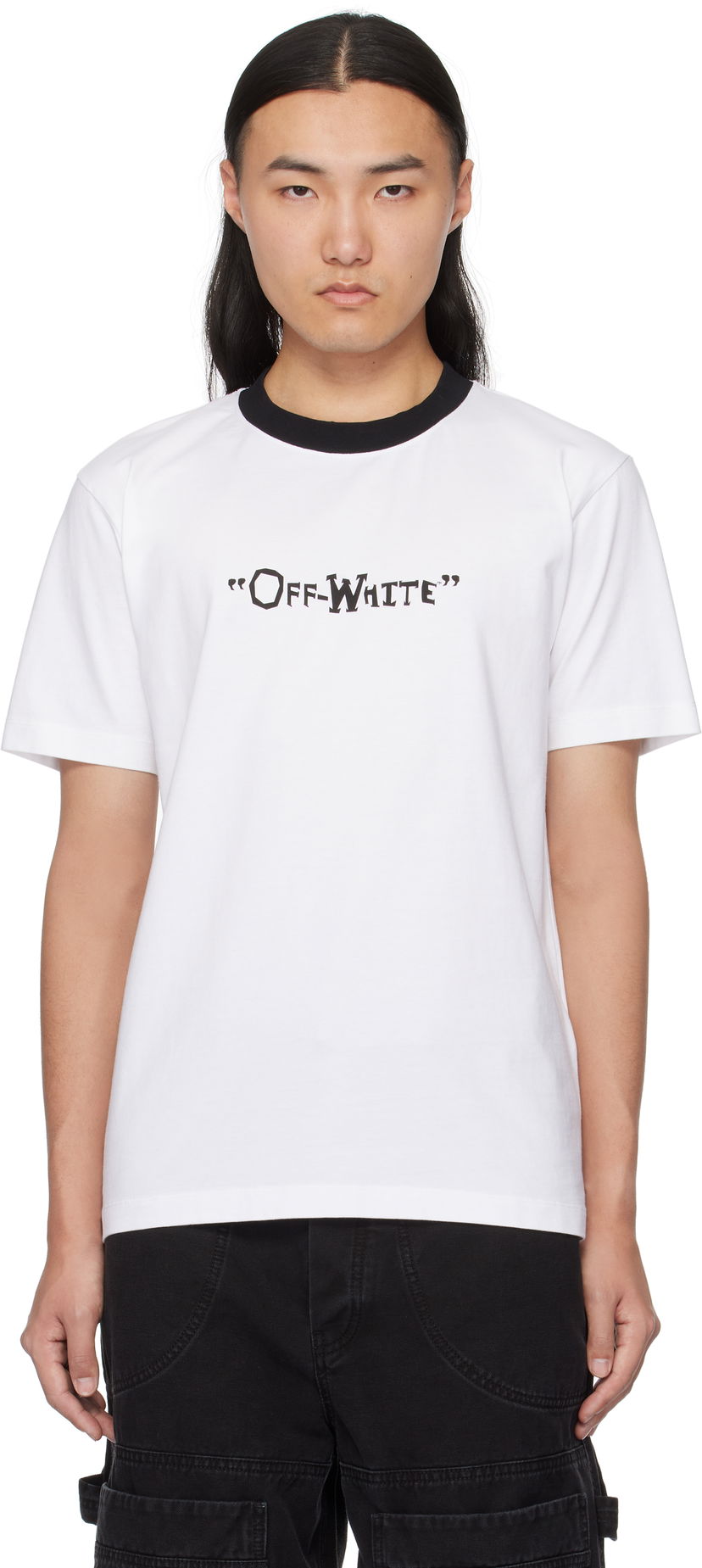 T-shirt Off-White Slim Quote T-Shirt Vit | OMAA027S25JER0090110