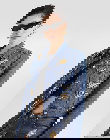 Jacka Dolce & Gabbana Dolce & Gabbana Embellished Denim Jacket Blå | F9I46ZG8NC7S9001, 3