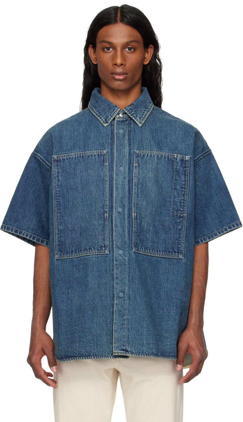 Skjorta Jil Sander Jil Sander Patch Pocket Denim Overshirt Blå | J47DL0168_J45291