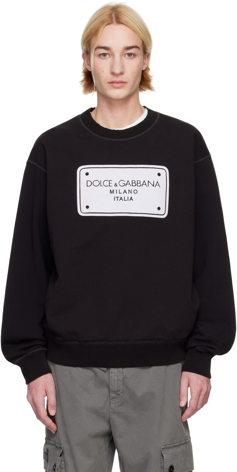 Sweater Dolce & Gabbana Dolce&Gabbana Patch Sweatshirt Svart | G9AHSZG7NRT