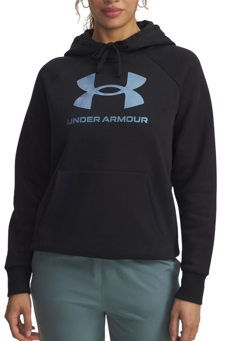 Sweatshirt Under Armour Rival Fleece Shimmer Hoodie Svart | 6003710-007