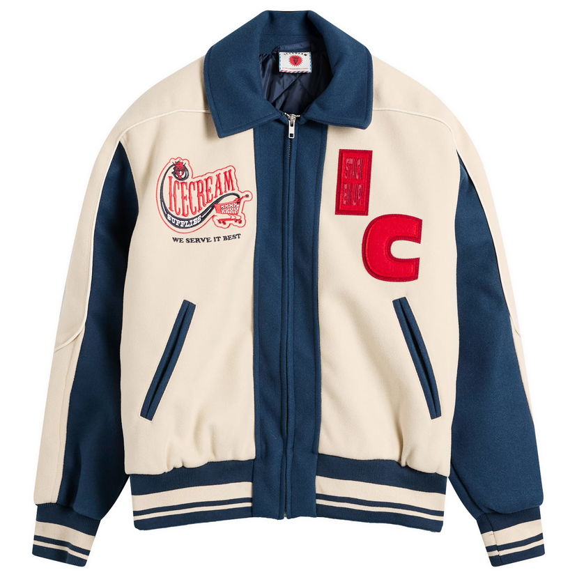Bomberjacka BBC IceCream Checkout Varsity Jacket, Size Large Beige | IC25301-EBL