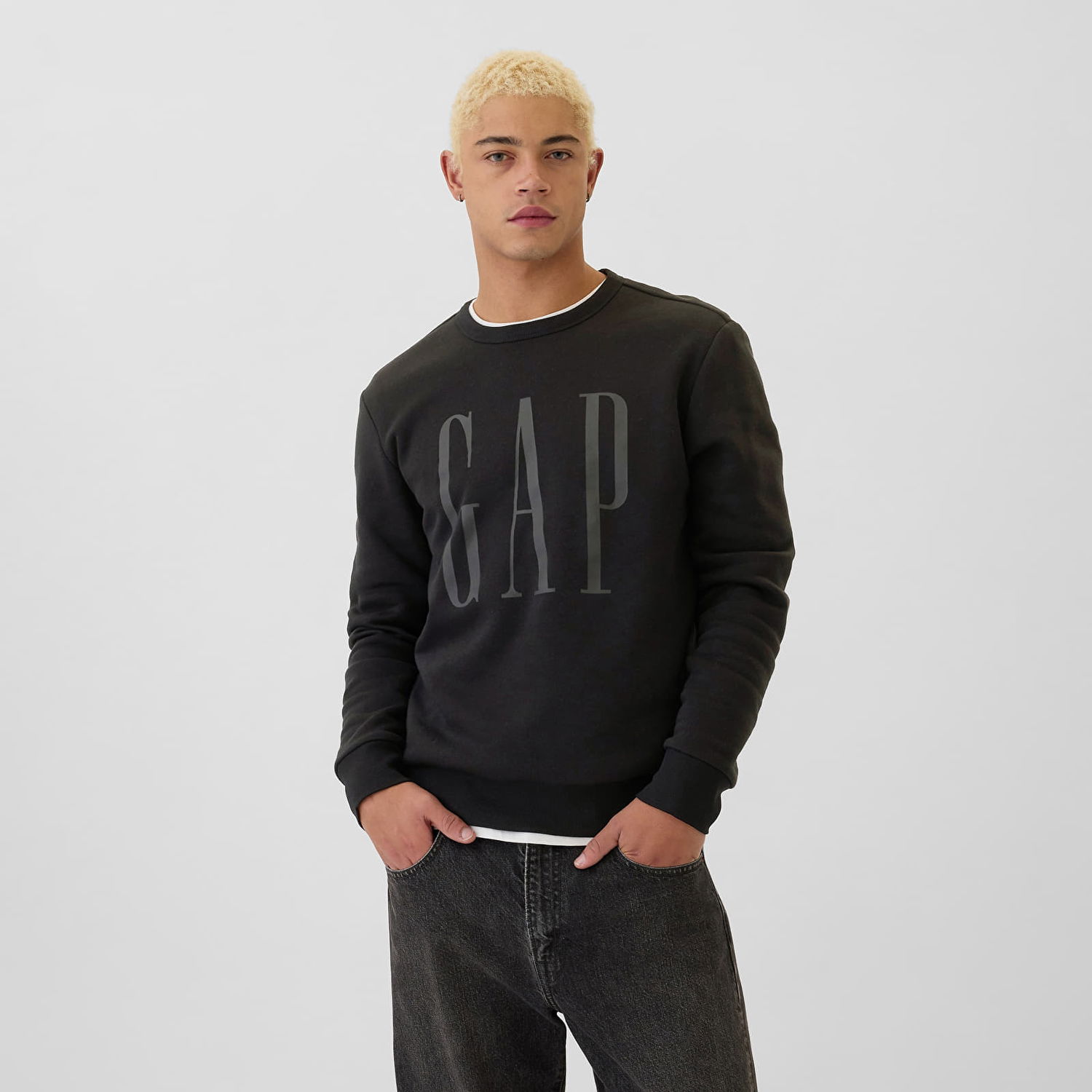 Sweatshirt GAP Sweatshirt Fleece Sweatshirt Black M Svart | 542214-02, 0