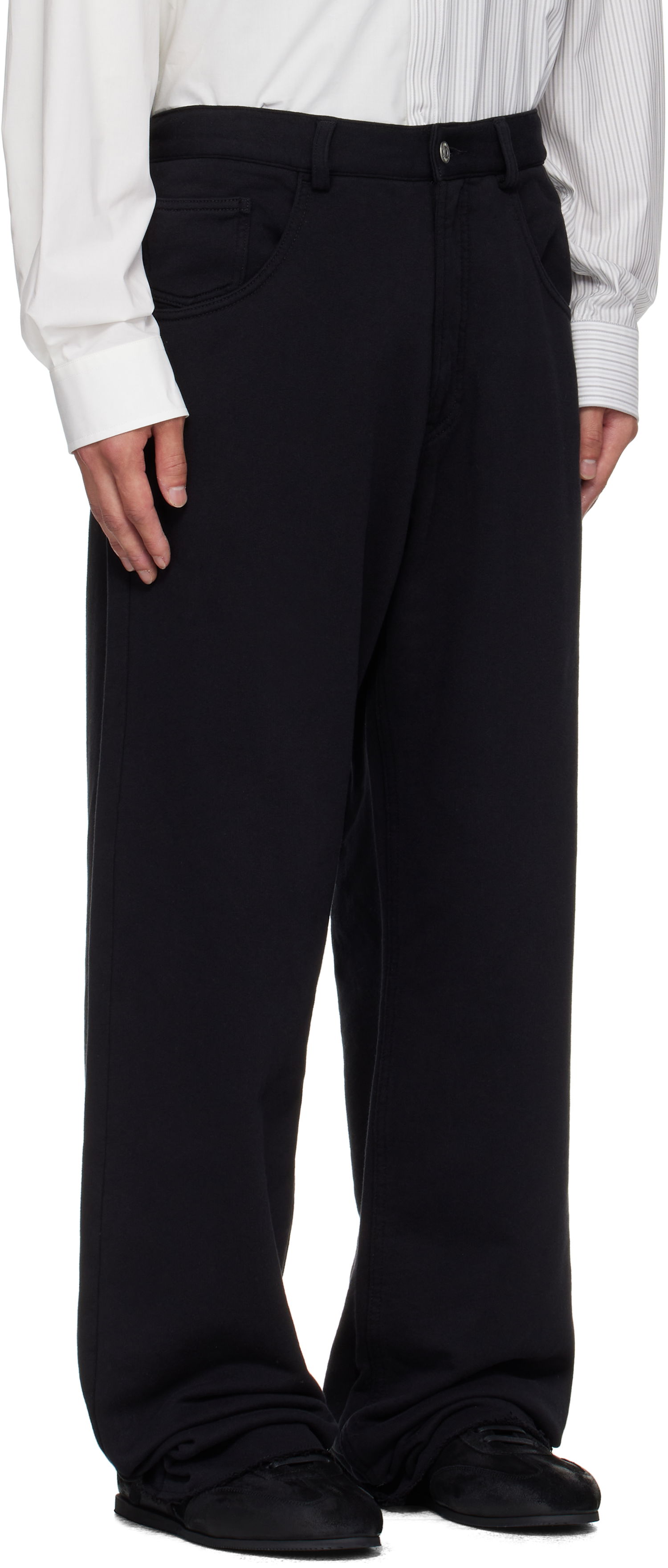 Byxor Maison Margiela MM6 Maison Margiela Cotton Sweatpant Trousers Svart | SH0KA0056 M25014, 1