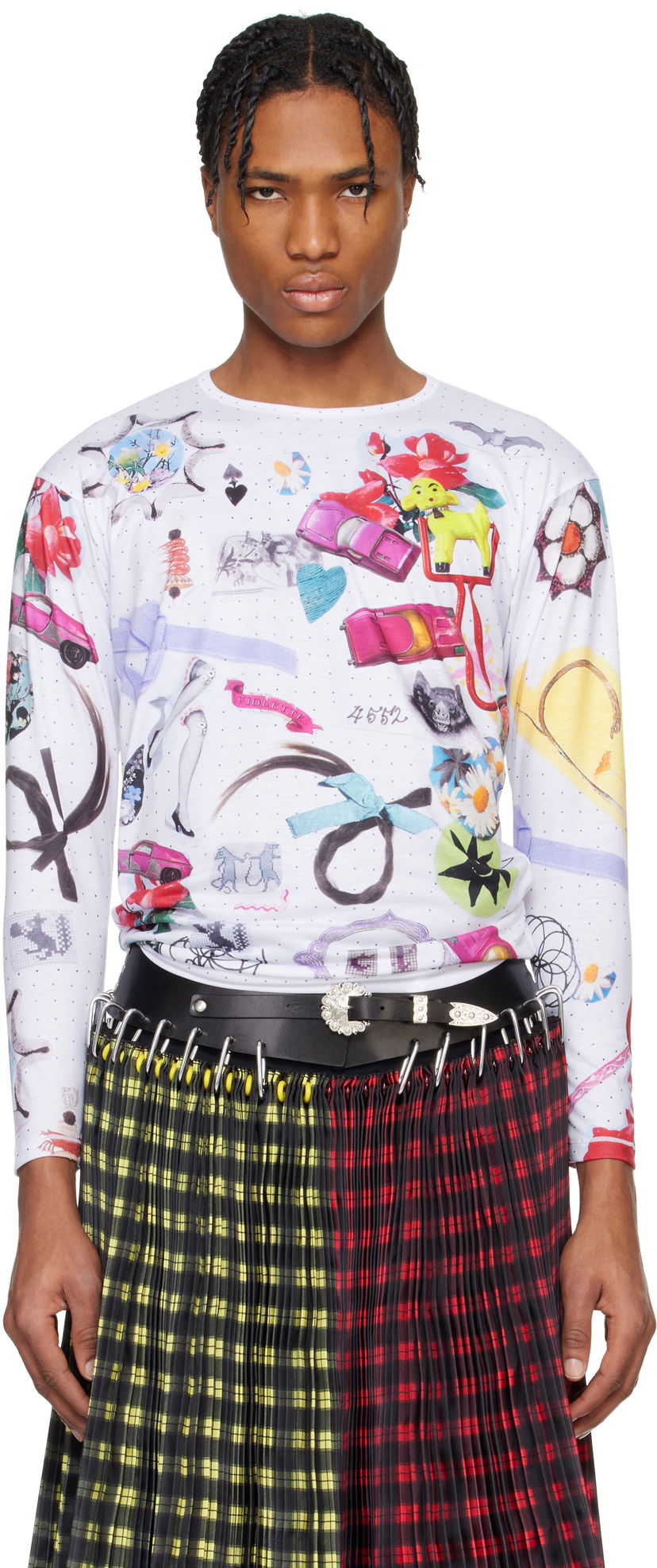 Sweater Chopova Lowena Chopova Lowena 'What's In My Bag' Fitted Jersey T-shirt Vit | 2305