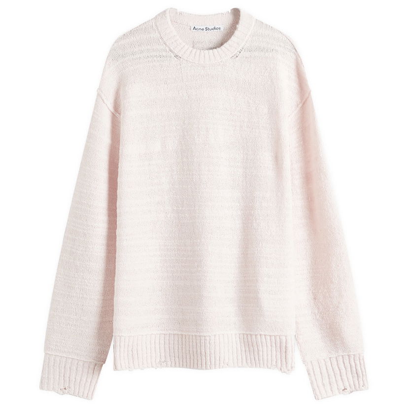 Sweater Acne Studios Men's Distressed Hem Slub Knit Sweater, Size Small, by Acne Studios Rosa | B60361-DR5