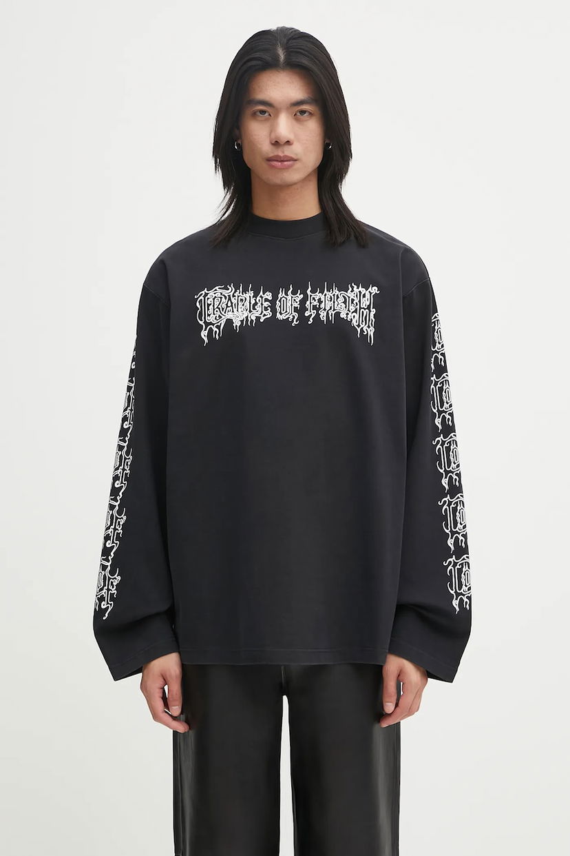 T-shirt VETEMENTS VETEMENTS Cof Logo Long Sleeve T-Shirt Svart | UCF76LS100B