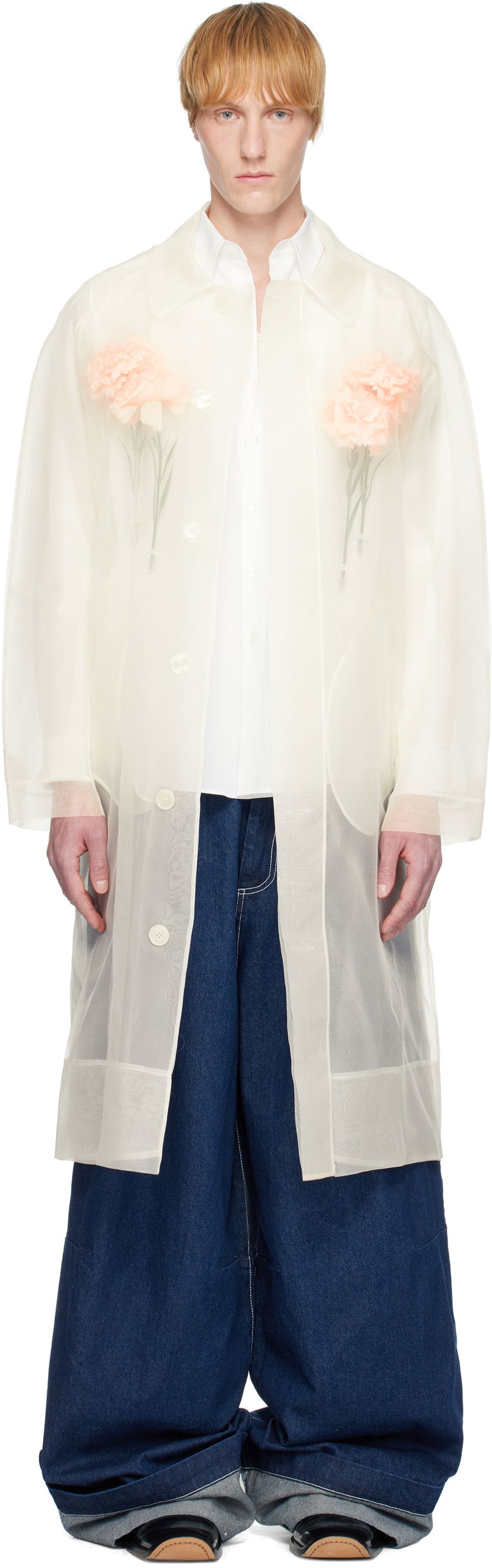 Rockar Simone Rocha Simone Rocha Carnation Car Coat Vit | 2068 0360
