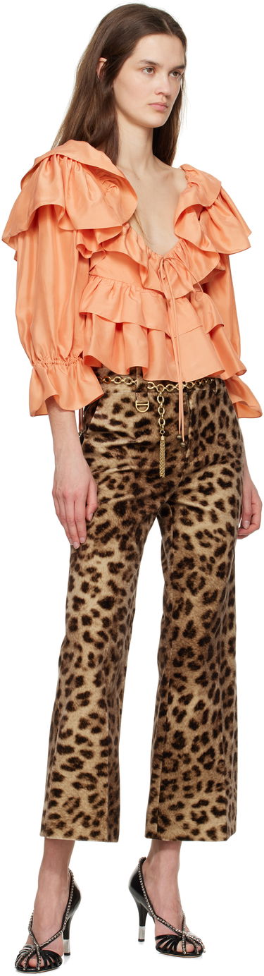 Skjorta CHLOÉ Chloé Cropped Ruffle Blouse Orange | CH25SHT16314, 3