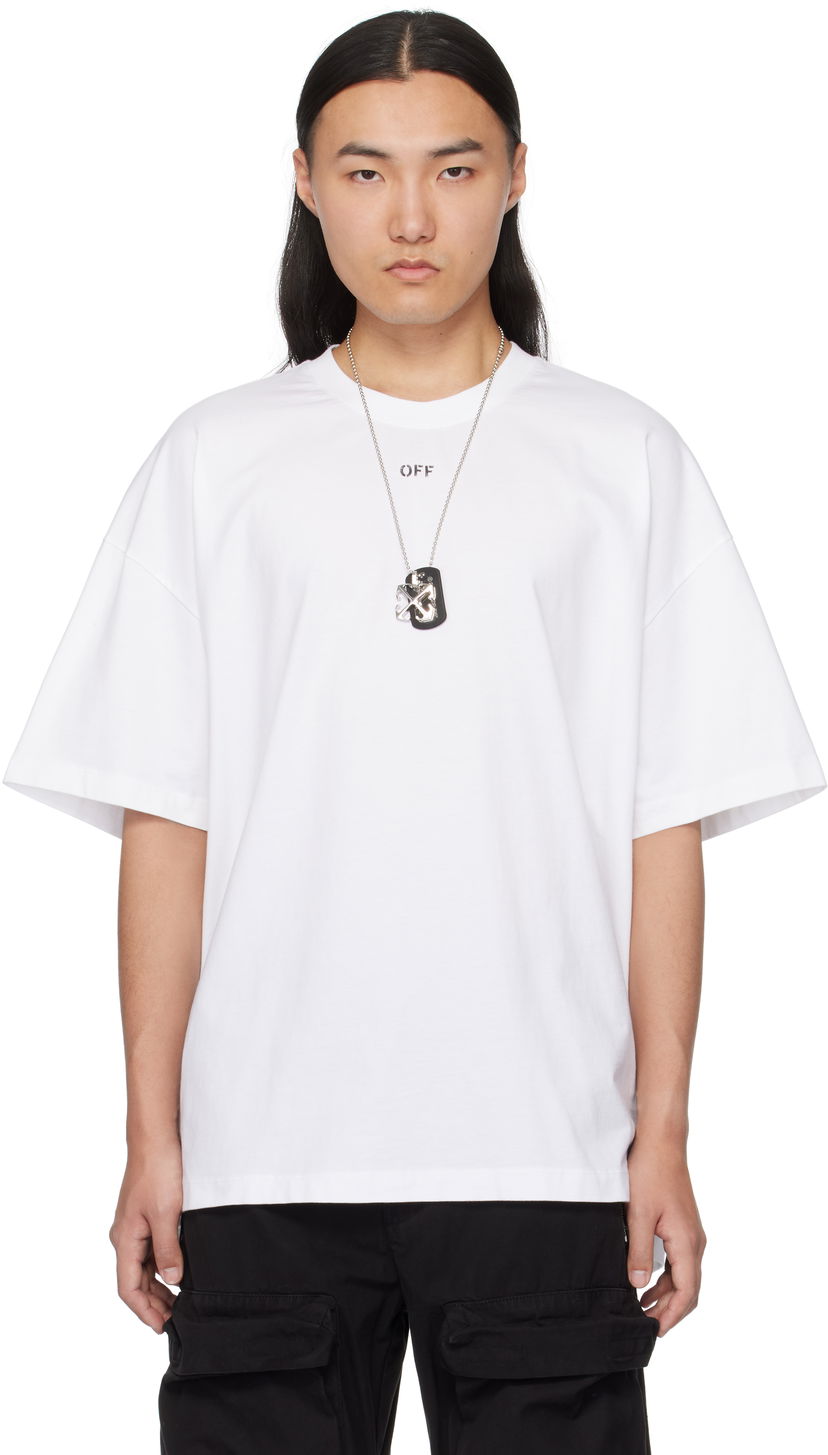 T-shirt Off-White Stamp Over T-Shirt Vit | OMAA161C99JER0010110