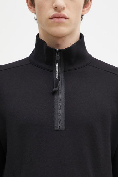 Sweatshirt C.P. Company Diagonal Raised Fleece Half-Zipped Sweatshirt Svart | 17CMSS027A005086W, 3