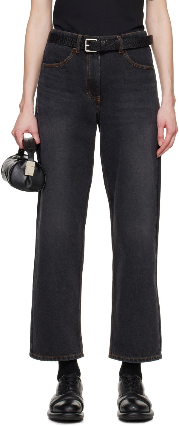 Jeans ADER ERROR Contrast Stitch Straight Leg Jeans Svart | BMSGFYJE0101BK