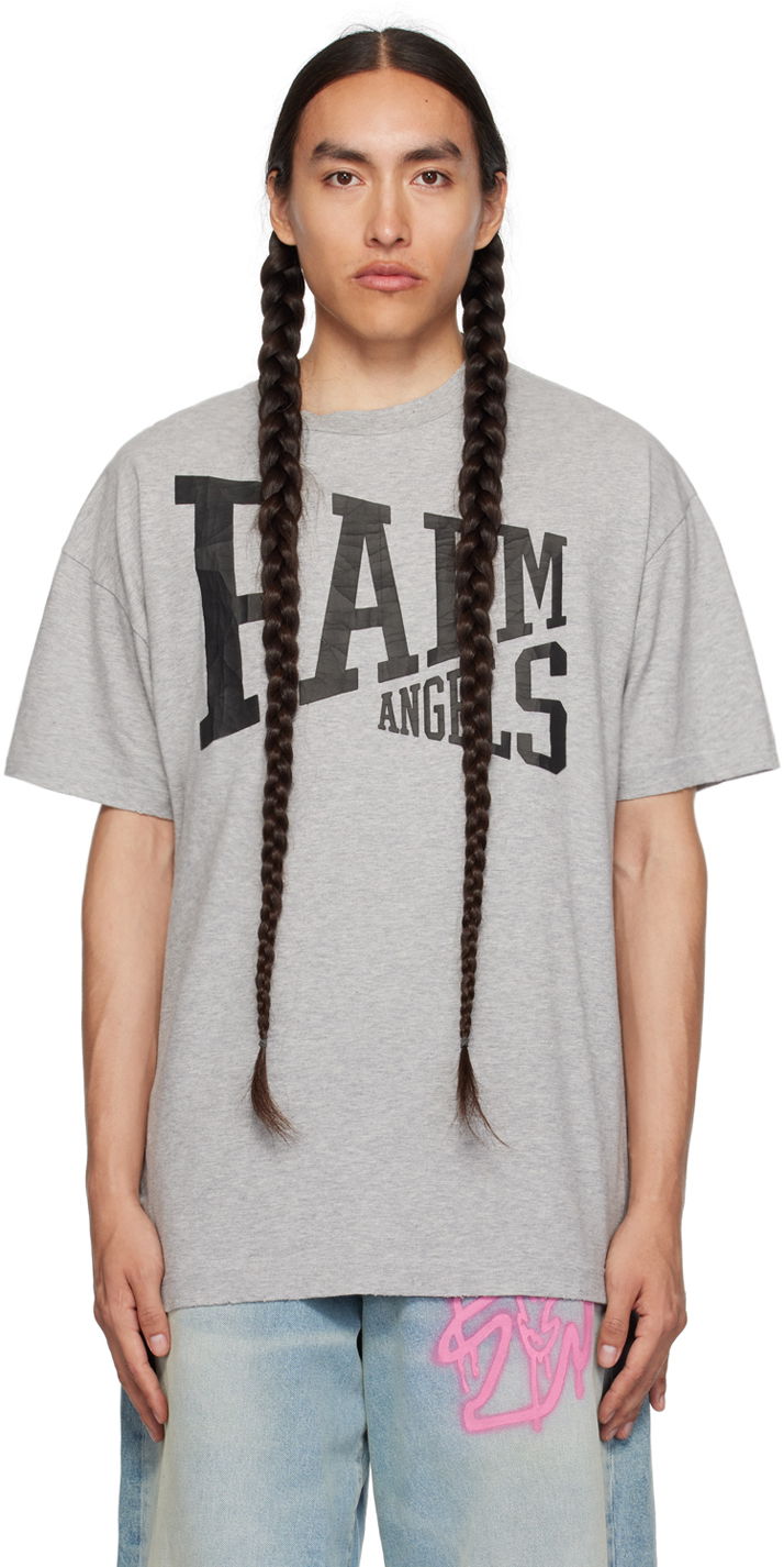 T-shirt Palm Angels Gray College Grå | PMAA072F23JER0020910, 0