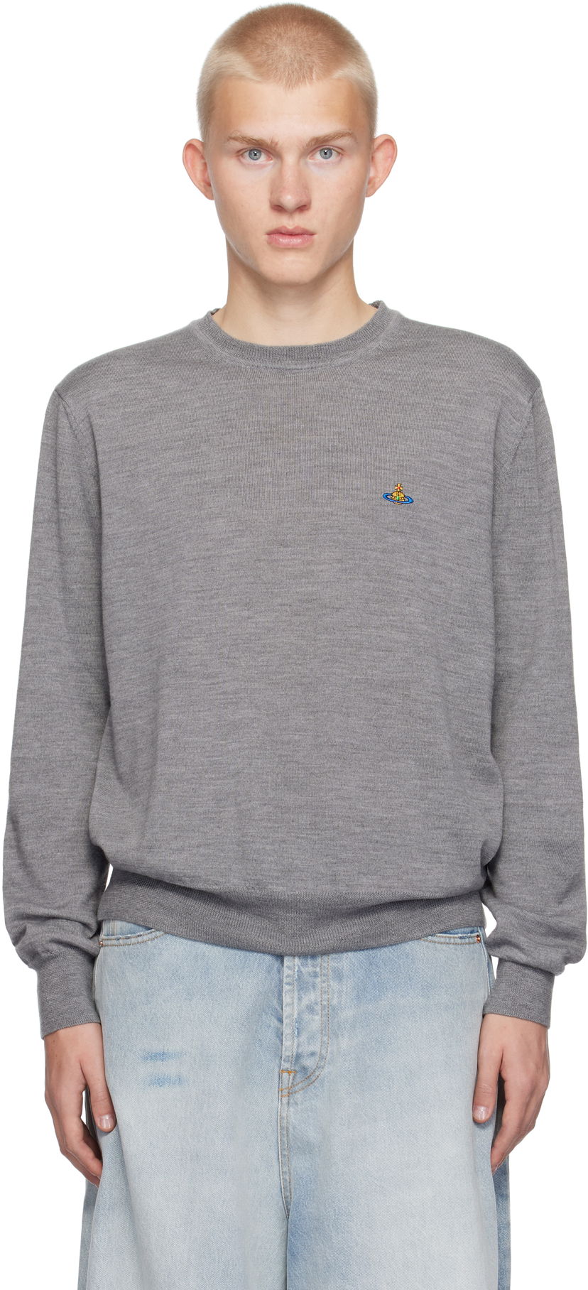 Sweater Vivienne Westwood Round Neck Sweater Grå | 27010012-Y0006-
