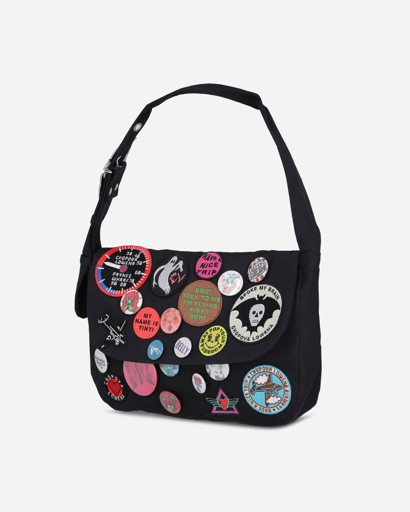 Axelväska Chopova Lowena Patches Decorated Shoulder Bag Svart | 6455 BLCK