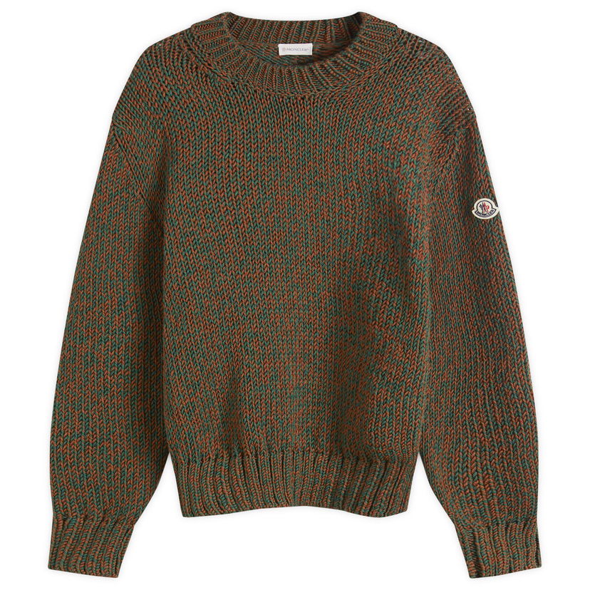 Sweater Moncler Fisherman Rib Crew Knit Green Grön | 9C000-19-M1172-P82
