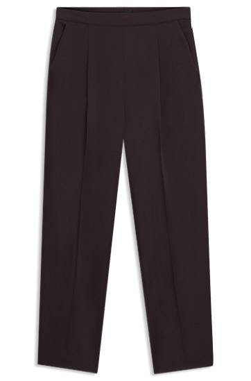 Byxor BOSS Regular-fit Pleated Trousers with Tapered Leg Svart | 50548218, 0