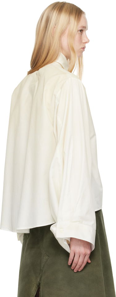 Skjorta Maison Margiela MM6 Maison Margiela Cotton Poplin Tie-Neck Shirt Vit | S62DT0039 M35458, 2