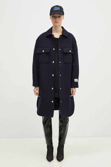 Jacka MAISON KITSUNÉ Maison Kitsune Workwear Wool Shirt Jacket Blå | NW02211WM0026, 5