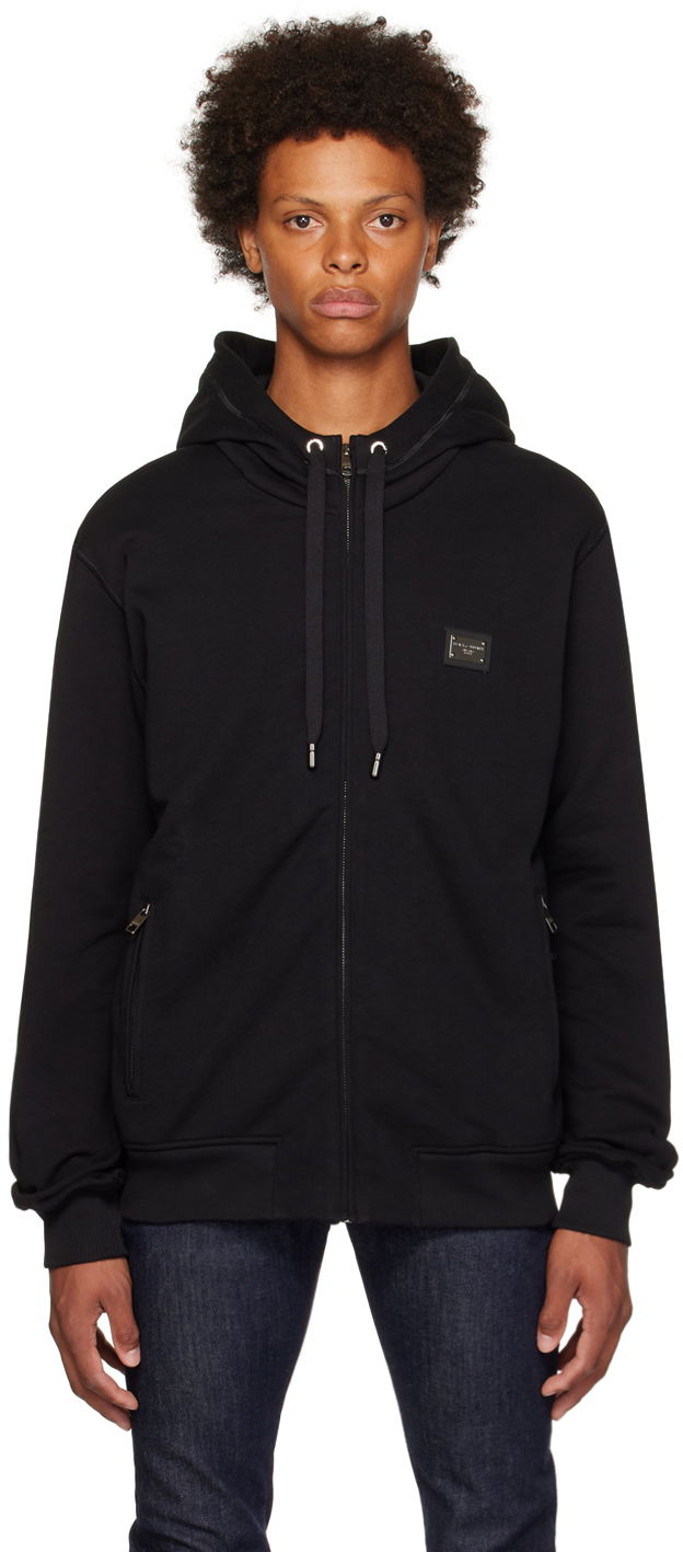 Sweatshirt Dolce & Gabbana Black Patch Hoodie Svart | G9ABITG7F2G