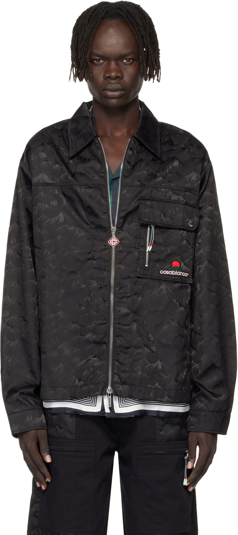 Jacka Casablanca Casablanca Mountain Camo Zip Jacket Svart | MPF25-SH-183-01