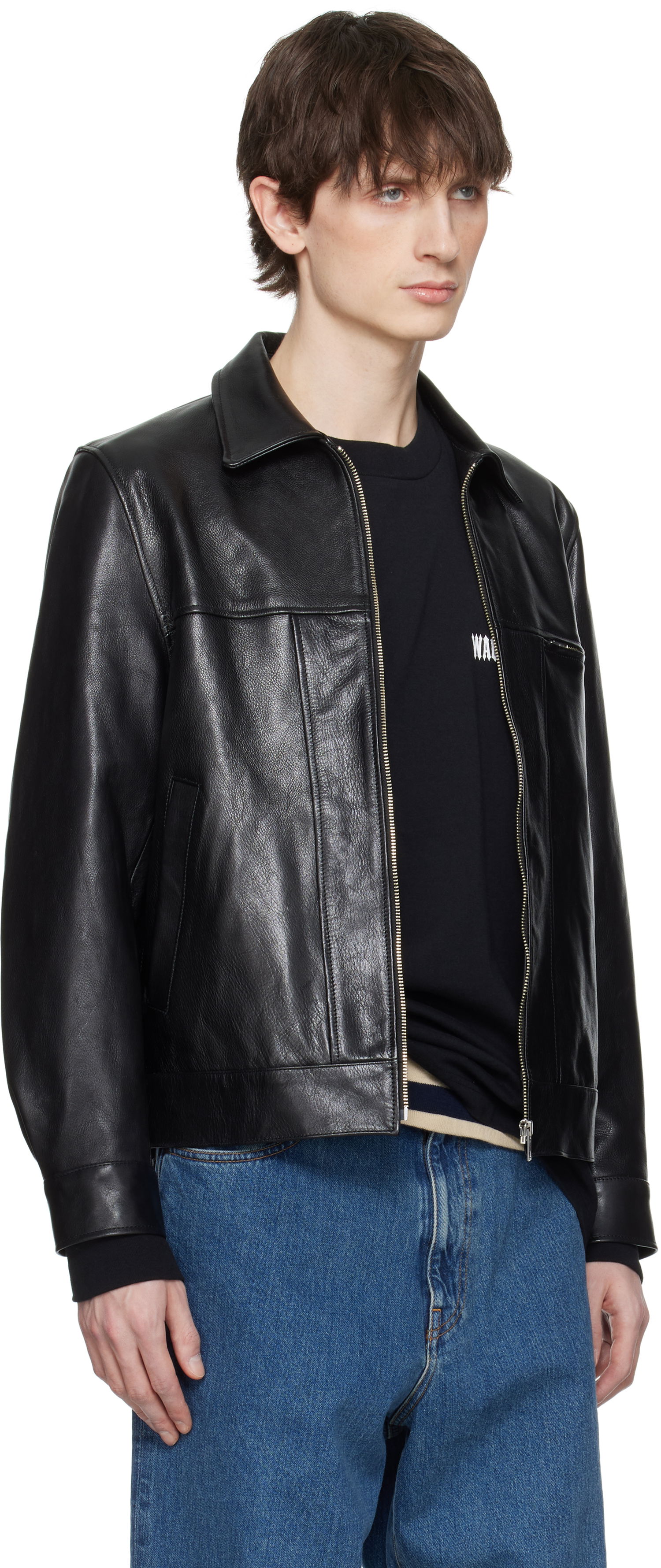 Jacka WACKO MARIA WACKO MARIA Grained Leather Jacket Svart | 25SS-WMO-BL01, 1