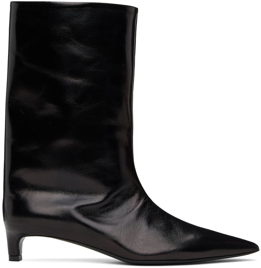 Sneakers och skor Jil Sander Leather Heeled Boots Svart | J15WU0015_P2958, 0