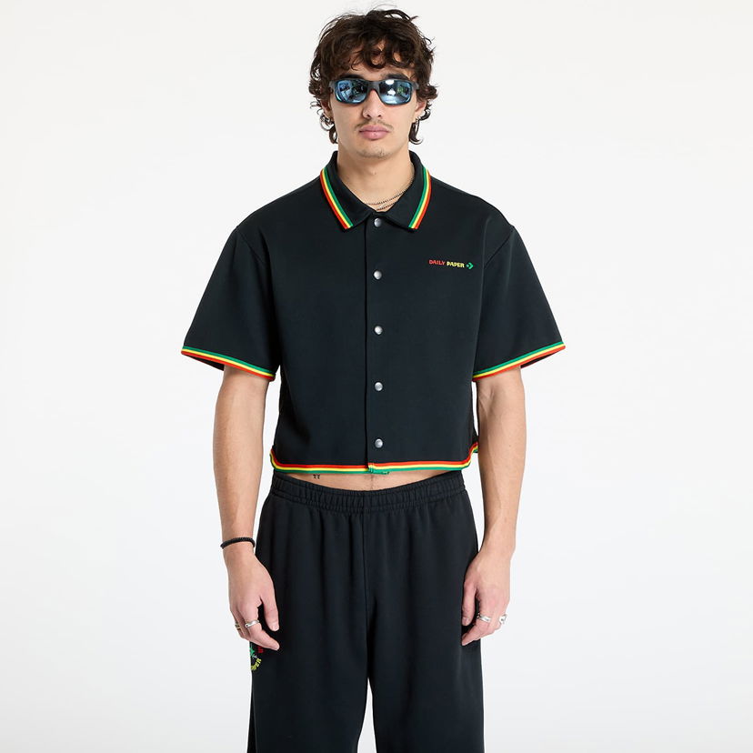 Polotröja Converse Converse x Daily Paper Cropped Polo Shirt Svart | 10027831-A01