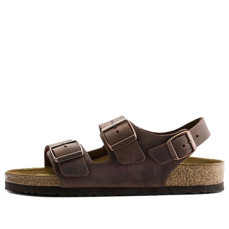 Sneakers och skor Birkenstock Birkenstock Milano Oiled Leather Sandals Narrow Fit Brun | 0034873