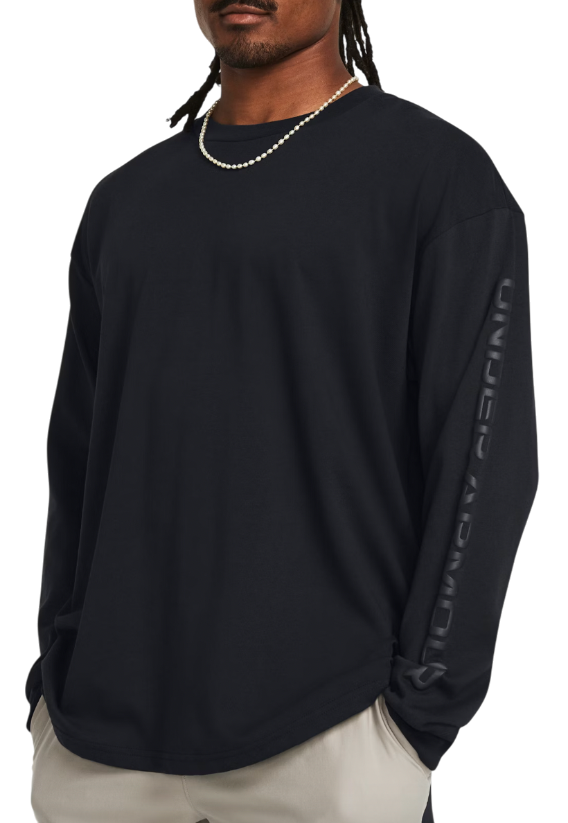 T-shirt Under Armour Long Sleeve T-Shirt UA HW TONAL WORDMARK Svart | 1382890-001