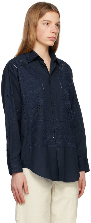 Skjorta rag & bone rag & bone Vivian Embroidered Shirt Mörkblå | WAW23PA0139Q13, 1