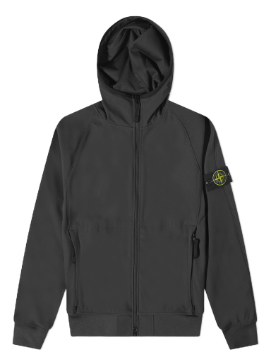 Vindjacka Stone Island Light Soft Shell-R Hooded Jacket Svart | 781540927-V0029