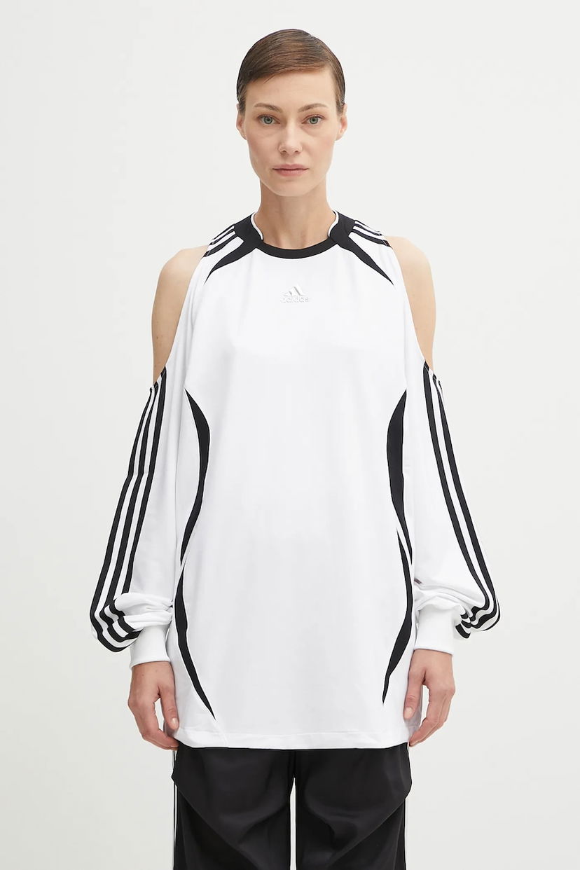 Jersey adidas Originals Adidas Originals Fashion Jersey Cold Shoulder Top Vit | KE9797
