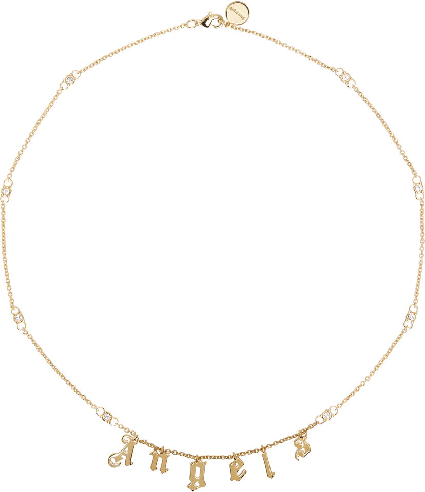 Halsband Palm Angels Palm Angels Rhinestone 'Angels' Chain Necklace Metallisk | PWOB127S25MAT0017679