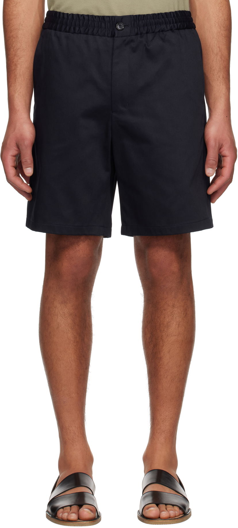 Shorts AMI AMI Paris Elasticated Waist Shorts Mörkblå | HSO303.CO0103