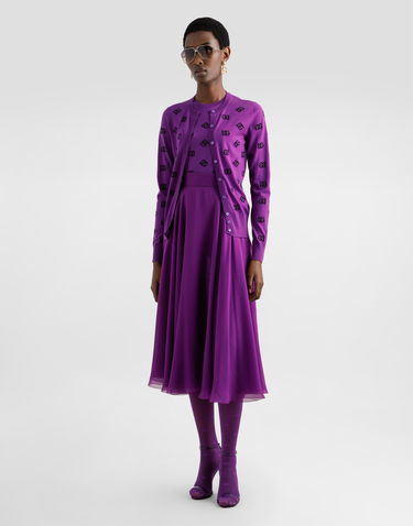 Kjol Dolce & Gabbana Dolce & Gabbana Chiffon Midi Skirt Purpur | F4C7UTFU1ATF0571, 3